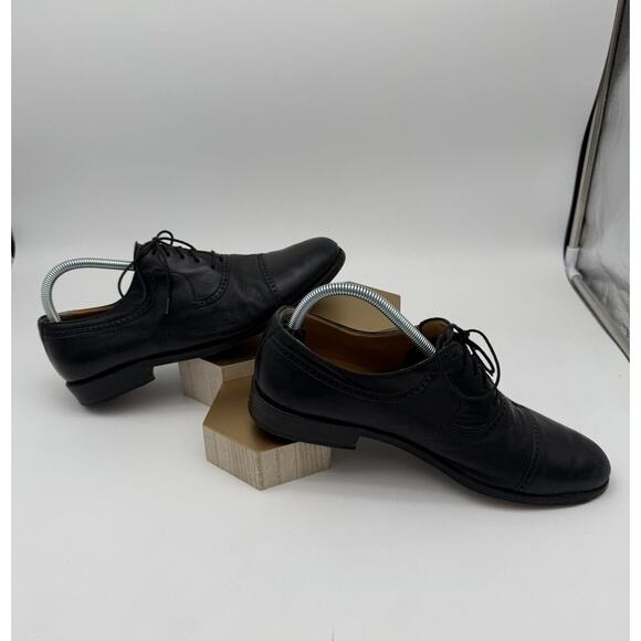 Magnanni Black Leather Cap Toe Shoes Men Sz 9.5 main image 8